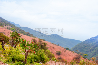 地形,瓦哈卡,山,墨西哥,水,天空,高视角,夏天,干的,著名景点