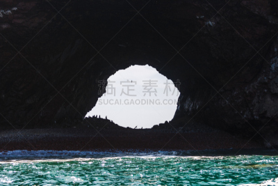 秘鲁,帕拉卡斯半岛,南美,水,洞,水平画幅,形状,海狮,巴利阿里群岛,偏远的