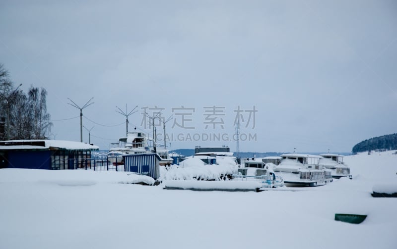 雪,伊热夫斯克,冷,河堤,池塘,溜冰场,寒冷,白昼,滨水,冬天