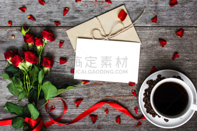 贺卡,玫瑰,空白的,红色,咖啡杯,白色,留白,边框,水平画幅,形状