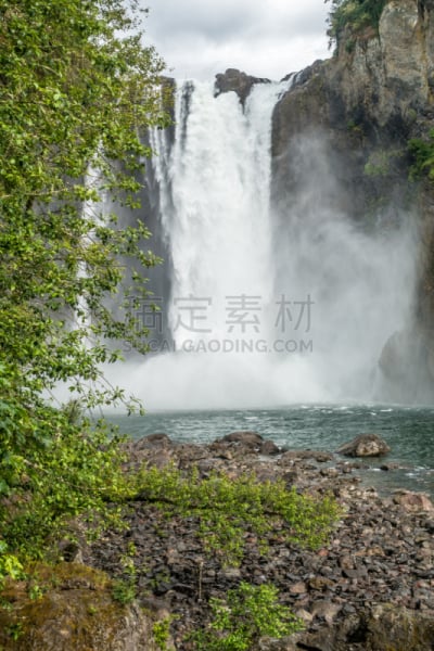地形,瀑布,全景,五只动物,自然,垂直画幅,水,卢高美瀑布,户外,斯诺夸尔