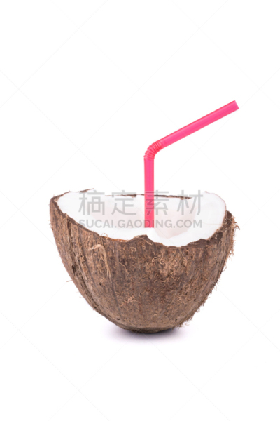 椰子,一半的,垂直画幅,褐色,气候,组物体,饮料,图像,特写,开着的