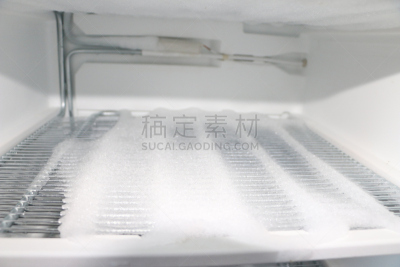 雪,架子,开着的,冰柜,冰箱,冰,冻结的,门,覆盖,融化