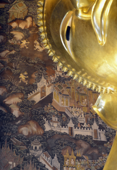 卧佛寺,泰国,曼谷,亚洲,金佛寺,帮兰普,卧佛,垂直画幅,黄金,建筑