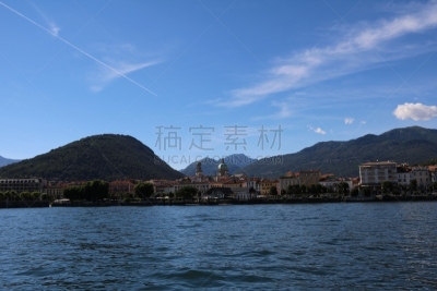 马祖尔湖,皮埃蒙特,夏天,意大利,帕兰扎省,钟楼,渡轮,水,天空,度假胜地