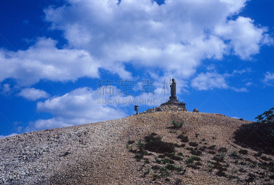 佛,天空,里山,非都市风光,旅游目的地,水平画幅,地形,无人,蓝色,日本