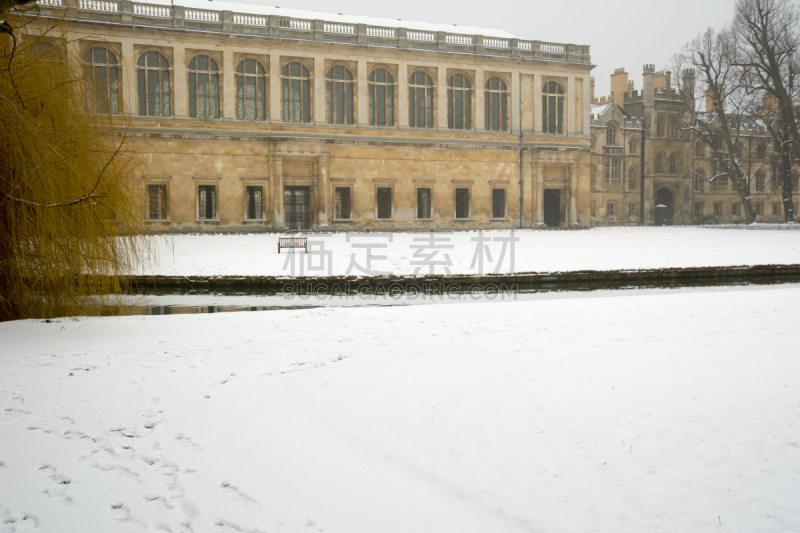 雪,圣三一学院,地面,水平画幅,旅行者,户外,干的,城市,太阳,大学