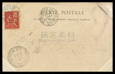 20世纪风格,古典式,明信片,法国,空白的,取消,贺卡,留白,字母,古董