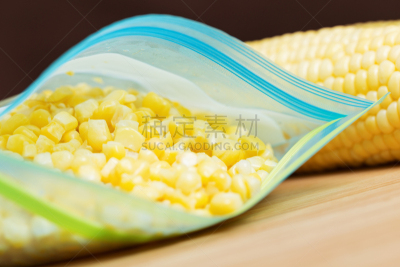 保鲜袋,甜玉米,清新,可密封的,塑料袋,明尼苏达,水平画幅,玉米,塑胶,老玉米