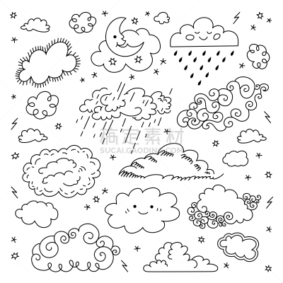 天空,夜晚,月亮,卡通,雨,儿童,矢量,计算机图标,云,符号