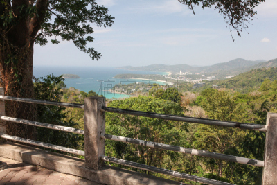 卡隆海滩,视角,普吉岛,天空,水平画幅,绿色,地形,无人,蓝色,安达曼海
