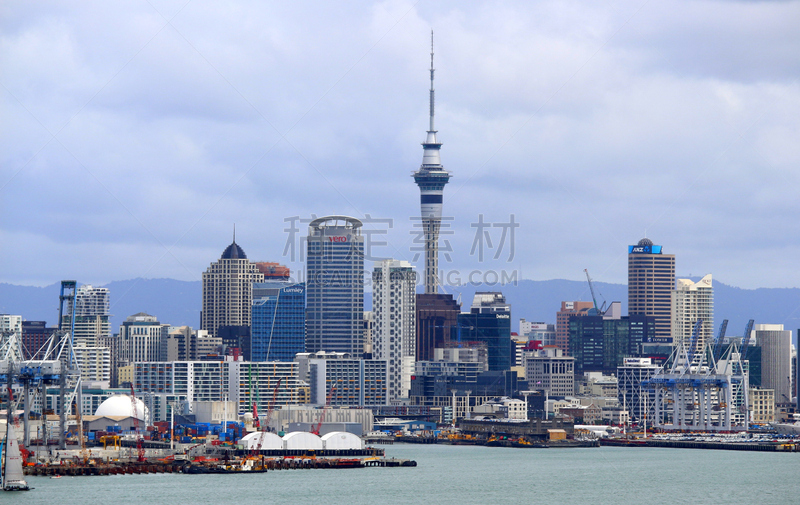 奥克兰,waitemata harbour,天空塔,新西兰,水平画幅,无人,城市,摄影