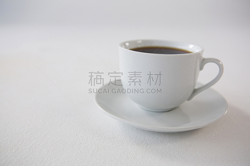 黑咖啡,杯,白色,留白,早餐,水平画幅,无人,茶碟,早晨,白色背景