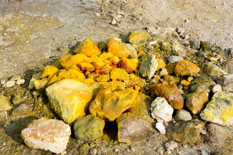 坎皮佛莱格瑞,硫磺,岩石,火山,意大利,波佐利,间歇泉,纳布勒斯,浓烟,天空