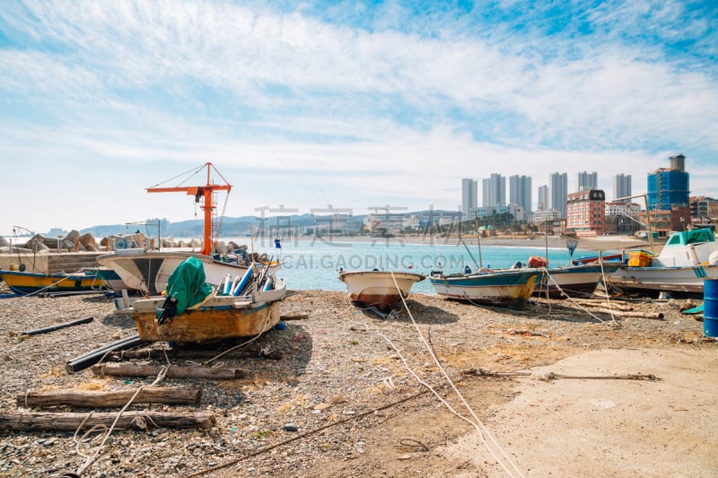 韩国,海滩,蔚山,水,天空,美,水平画幅,沙子,无人,海港