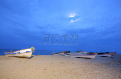 船,海滩,水,天空,宁静,水平画幅,沙子,木制,无人,逃