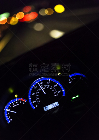 夜晚,公路,运动模糊,汽车,驾驶员视角,第一人称视角,燃油测量表,速度计,仪表板,计程表