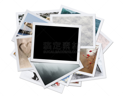 背景分离,冬天,一次成像照相机,即时成像,宝丽莱,相册,剪贴本,相框,边框,正面视角