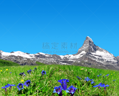 马特洪峰,瑞士,宾尼的阿尔卑斯山脉,天空,水平画幅,无人,夏天,户外,瑞士阿尔卑斯山,山脊