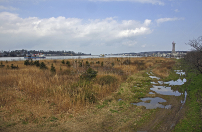 越前,河漫滩,河流,北陆地区,水平画幅,日本,渔船,渔夫,福井县,堺市