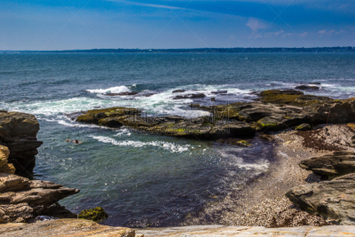 海滩,岩石,罗得岛,海岸线,詹姆斯敦,水,天空,美,水平画幅,大西洋