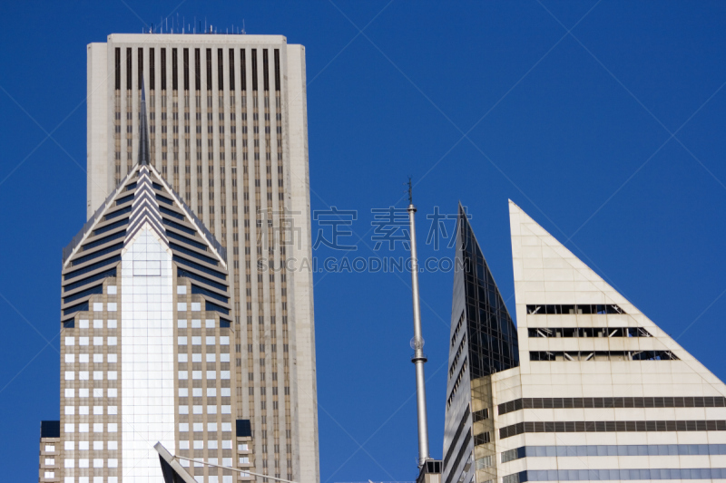 芝加哥市,办公大楼,水平画幅,无人,aon center,户外,滨水,都市风景,国际著名景点,彩色图片