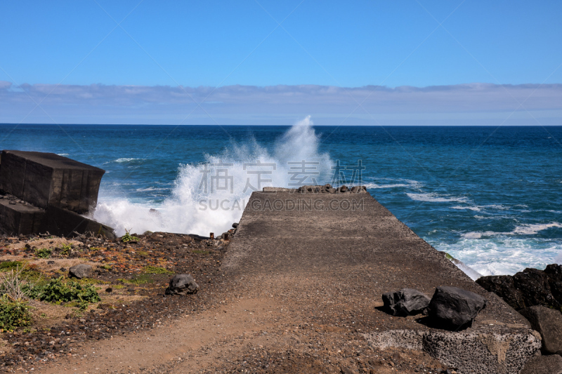 海洋,海岸线,桨叉架船,风景,奥勒冈海滨,加那利群岛,水,水平画幅,地形,无人