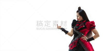时尚,衣服,中世纪时代,青年女人,戏剧表演,过去,背景分离,肖像,一个人