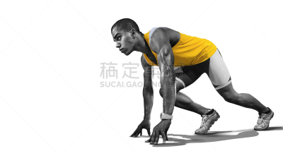 运动,慢跑,开端,分离着色,留白,运动竞赛,单色调,男性,仅男人,仅成年人