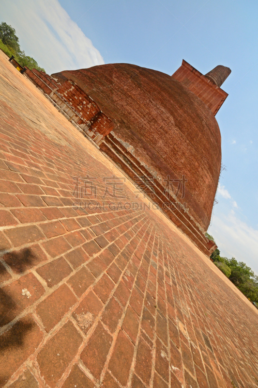 灵性,斯里兰卡,建筑工地,阿努拉达普拉,斯里兰卡北部,垂直画幅,天空,古老的,石材,安全