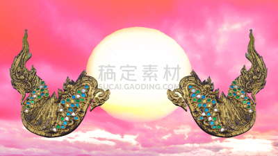 那加河,龙,雕像,背景,太空,水平画幅,无人,蛇,符号,泰国