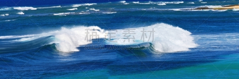 海滩,海龟湾,檀香山,夏威夷,波浪,一对,水,天空,度假胜地,水平画幅
