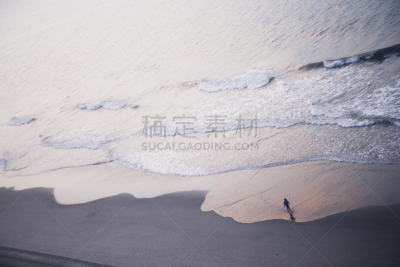 海洋,在边上,桨叉架船,米特海滩,南卡罗来那,自然,水,留白,水平画幅,沙子