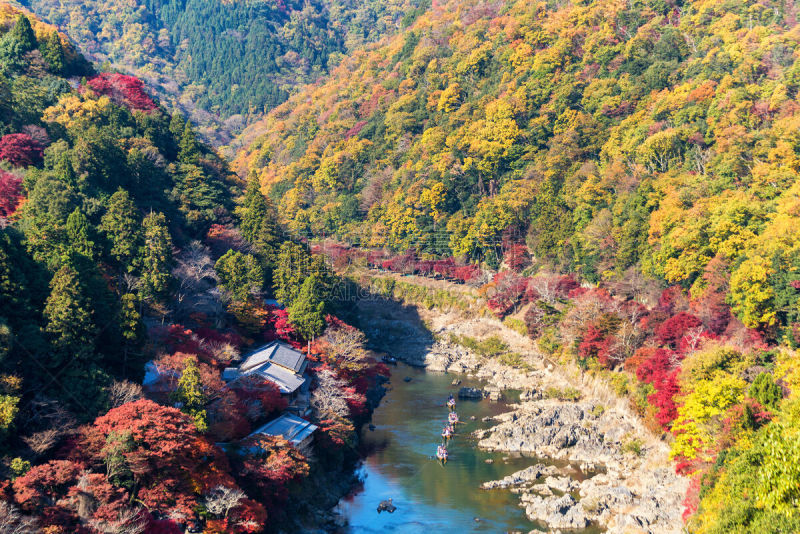 岚山,渡月桥,桂离宫,水,美,公园,水平画幅,旅行者,户外,石头