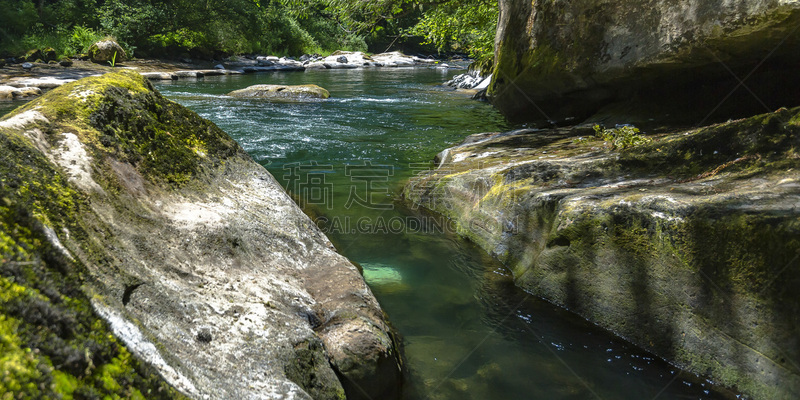 日光,森林,流水,洛基克利克布里奇,湿,清新,环境,植物,河流,岩石