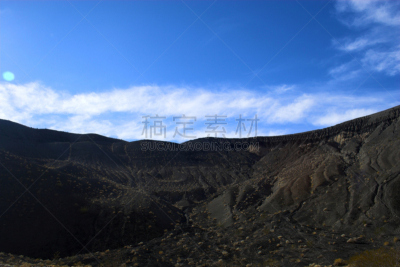 火山,坝和坝火山口,阿马戈萨山脉,陨石坑,莫哈韦沙漠,天空,水平画幅,无人,火山地形,岩层