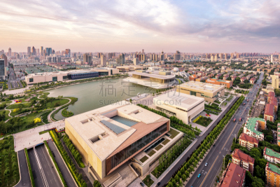 天津市,现代,全景,城市天际线,建筑外部,天空,水平画幅,高视角,无人,户外