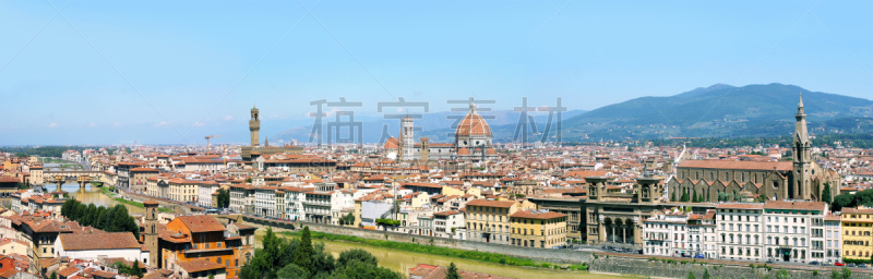 全景,佛罗伦萨画派,充满的,维基奥桥,佛罗伦萨,都市风景,国际著名景点,长方形会堂,城镇