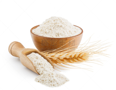 全麦,面粉,白色,分离着色,麦穗,舀勺,饮食,水平画幅,无人,研磨食品