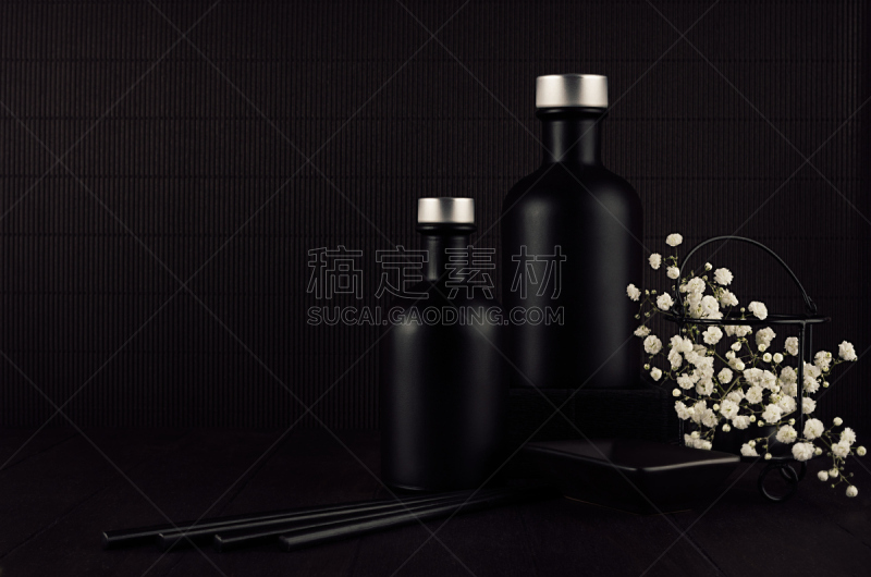黑色,极简构图,室内,留白,彩妆,水平画幅,银色,无人,职权,spa美容