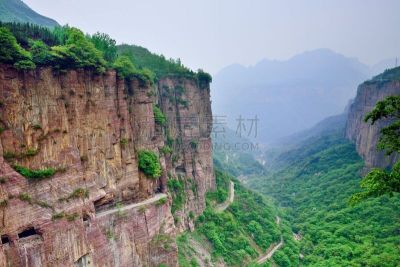 太行山,南,河南省,拼块地形,天空,沟壑,水平画幅,无人,尖峰,户外