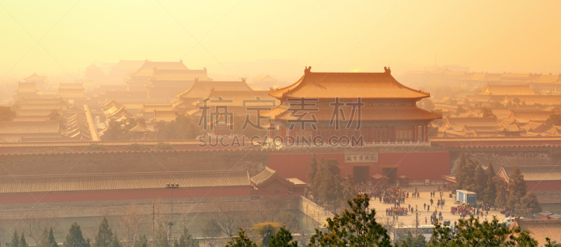 故宫,天空,艺术,水平画幅,古老的,都市风景