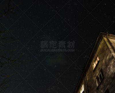 云,夜晚,月光,森林,满天星,在上面,天空,褐色,风,星系