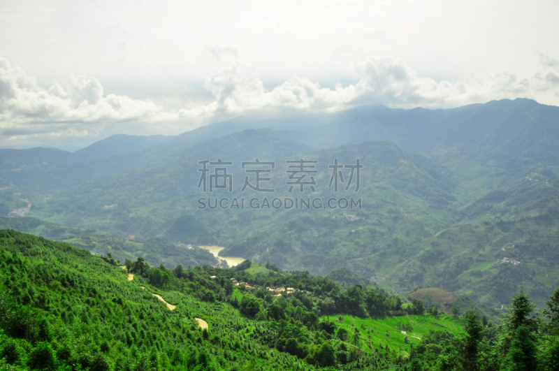 云南省,梯田,苏格兰高地,稻,瑶族,龙脊梯田,龙胜,自然,水平画幅,山