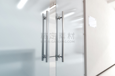 把手,金属,空白的,轻蔑的,屏风门,正下方视角,进口标志,门口,建筑物门,门