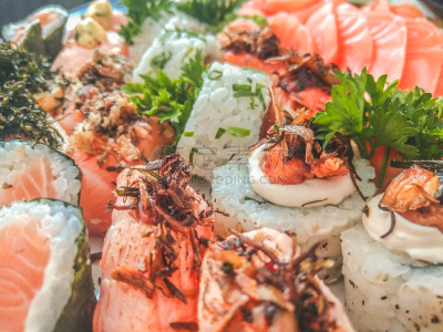 美味,日本食品,寿司卷,水平画幅,素食,胡椒,开胃品,生食,膳食,海产