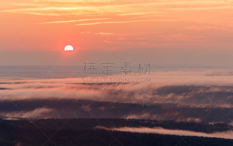 地形,雾,风景,山谷,天空,太空,水平画幅,无人,夏天,户外
