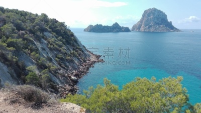 西班牙威德拉,飘然,伊维萨猎犬,海岸线,探险家,海滩,伊比沙岛,非凡的,旅游,关闭