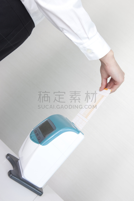 女商人,用拳猛击,手,垂直画幅,办公室,日本,早晨,人,记时卡片,室内