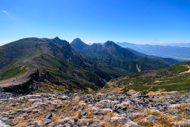 巴岳山,长野县,日本,山,摄像机拍摄角度,欠钱,天空,美,水平画幅,秋天